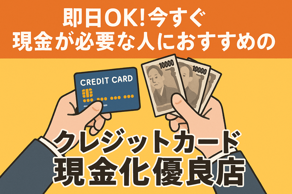即日OK！今すぐ現金が必要な人におすすめのクレジットカード現金化優良店とは？